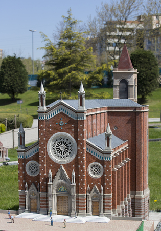 ISTANBUL, TURKEY - 4 APRIL, 2016: Miniaturk in Istanbul, Turkey. Miniature copies of the Ancient World Architectureのeditorial素材