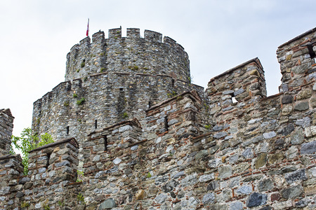 Ancient Rumeli Fortress in Istanbul, on the shores of the Bosphorus Straitのeditorial素材