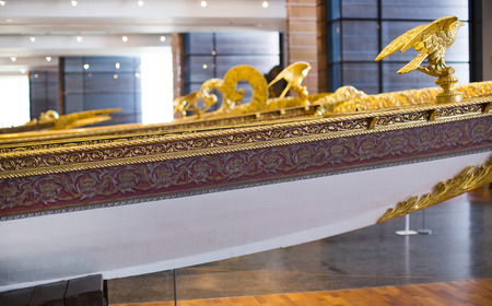 ISTANBUL, TURKEY - 3 APRIL, 2016: Maritime Museum in Istanbul stabbing ancient boats Turkish sultansのeditorial素材