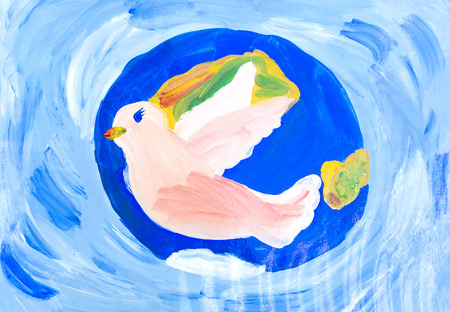 KHARKIV, UKRAINE - JUNE 9, 2016: Voyages for groups of children drawings of city Kharkiv on "CHILDREN AGAINST THE WAR". The composition exhibited in the central squareのeditorial素材