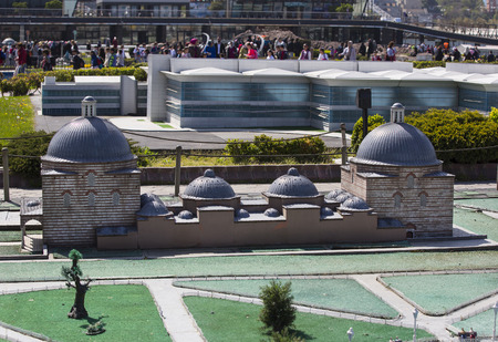 ISTANBUL, TURKEY - 4 APRIL, 2016: Miniaturk in Istanbul, Turkey. Miniature copies of the Ancient World Architectureのeditorial素材