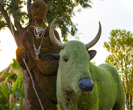 Antalya, Turkey - 5, OCT, 2016. Statues Animals Insects and humans made from plants and herbs. Botanic Expo 2016. Turkey - 2016のeditorial素材