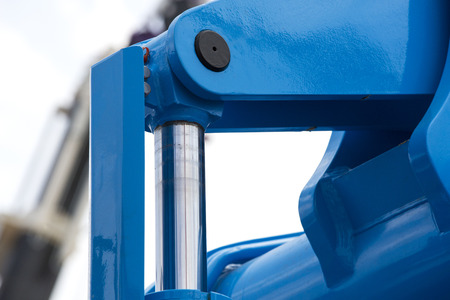 Chrome-plated hydraulic mechanism closeの写真素材