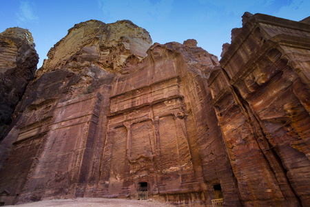 Ancient abandoned rock city of Petra in Jordan tourist attractionの写真素材