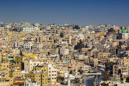 JORDAN, AMMAN - JANUARY 12, 2017: Panorama of Amman, Jordan's capital: JANUARY 12, 2017 in Jordan. Ammanのeditorial素材