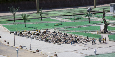 ISTANBUL, TURKEY - 4 APRIL, 2016: Miniaturk in Istanbul, Turkey. Miniature copies of the Ancient World Architectureのeditorial素材