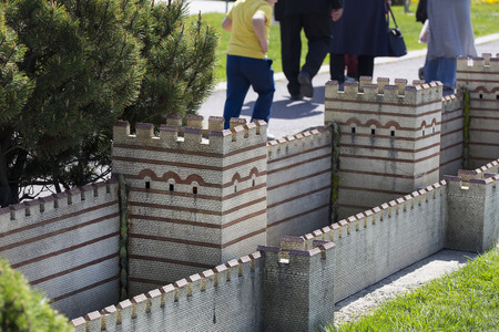 ISTANBUL, TURKEY - 4 APRIL, 2016: Miniaturk in Istanbul, Turkey. Miniature copies of the Ancient World Architectureのeditorial素材
