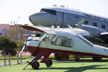 ISTANBUL, TURKEY - 4 APRIL, 2017: Museum of aviation in Istanbul is represented by a large...