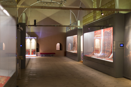 ISTANBUL, TURKEY - 5 APRIL, 2017: Museum collection of ancient rare carpets of Istanbulのeditorial素材