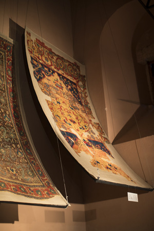ISTANBUL, TURKEY - 5 APRIL, 2017: Museum collection of ancient rare carpets of Istanbulのeditorial素材