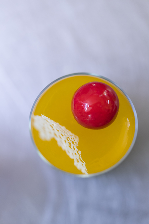 Molecular cuisine dishes in plastic buffet