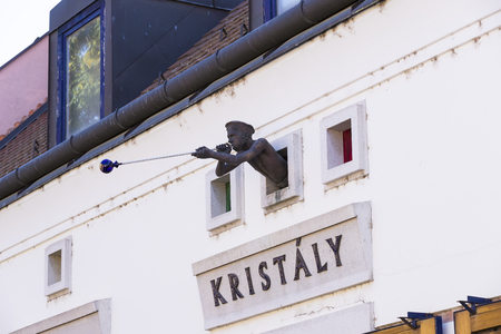BUDAPEST, HUNGARY. 23 JUNE, 2017: The streets of the tourist town of Szentendre with shops and restaurants.のeditorial素材