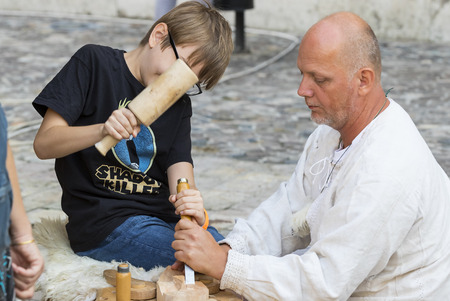 BUDAPEST, HUNGARY - 20 AUGUST 2017: Traditional folk fair in honor of St. Istvan and the first hlet...