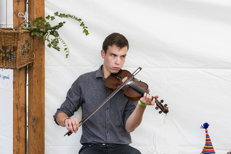 BUDAPEST, HUNGARY - 20 AUGUST 2017: Traditional folk fair in honor of St. Istvan and the first hlet in Hungary with folk craftsmen.Budapest. Hungaryのeditorial素材