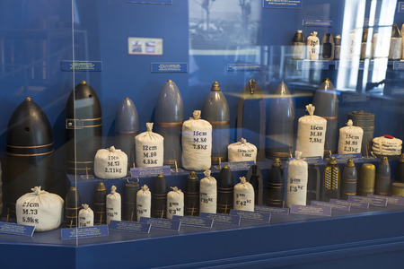 BUDAPEST, HUNGARY - 22 AUGUST 2017: Museum of the history of the military of the Hungarian army with historical exhibits and compositions on the theme of war.のeditorial素材