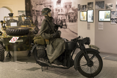 BUDAPEST, HUNGARY - 22 AUGUST 2017: Museum of the history of the military of the Hungarian army with historical exhibits and compositions on the theme of war.のeditorial素材