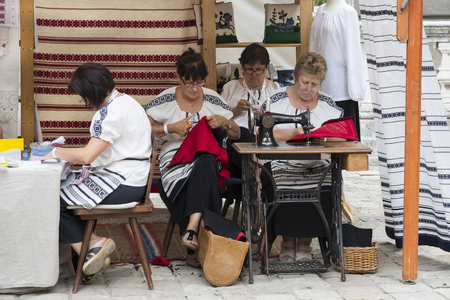 BUDAPEST, HUNGARY - AUGUST 19, 2017: Traditional folk fair in honor of Saint IstvÃ¡n and the first bread in Hungary with folk masters. Budapest. Hungaryのeditorial素材