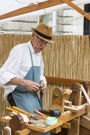 BUDAPEST, HUNGARY - AUGUST 19, 2017: Traditional folk fair in honor of Saint IstvÃ¡n and the first bread in Hungary with folk masters. Budapest. Hungaryのeditorial素材