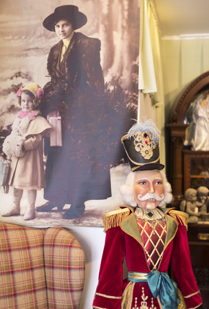 BUDAPEST, HUNGARY. 23 JUNE, 2017: Christmas shop of souvenirs and jewelry in the town of Sainte-Andr...