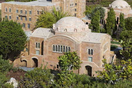 LATRUN, ISRAEL - 23 NOVEMBER 2017: Museum of miniature architectural landmarks of Israel in the open air.のeditorial素材