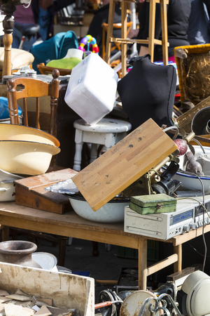 TEL AVIV-JAFFA, ISRAEL - 24 NOVEMBER 2017: Street flea market of old things and antiques in the old district of Tel Avivのeditorial素材