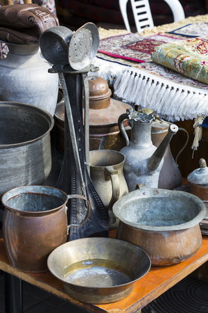 TEL AVIV-JAFFA, ISRAEL - 24 NOVEMBER 2017: Street flea market of old things and antiques in the old district of Tel Avivのeditorial素材