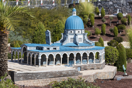 LATRUN, ISRAEL - 23 NOVEMBER 2017: Museum of miniature architectural landmarks of Israel in the open air.のeditorial素材