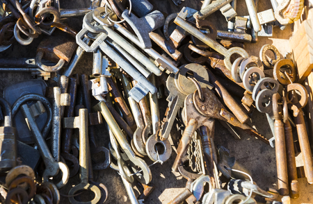 TEL AVIV-JAFFA, ISRAEL - 24 NOVEMBER 2017: Street flea market of old things and antiques in the old district of Tel Avivのeditorial素材