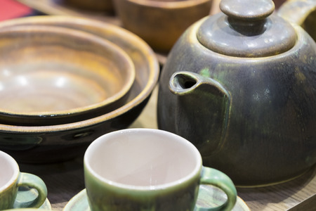Cups of pottery for teaの写真素材