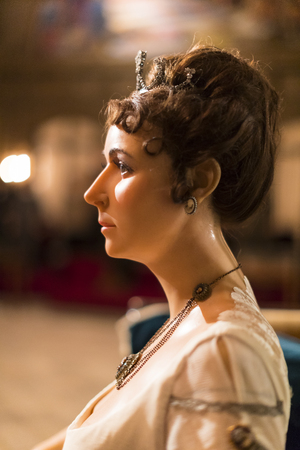 BARCELONA, SPAIN - 11 JANUARY 2018: Museum of wax figures in Barcelona on the street Las Ramblas.のeditorial素材