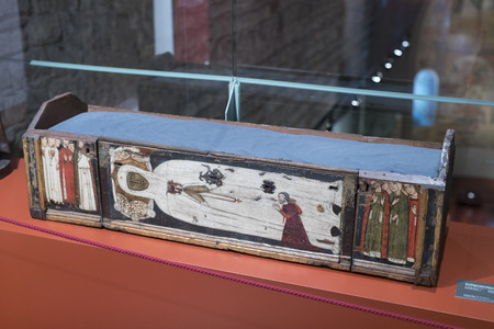 BARCELONA, SPAIN - 11 JANUARY 2018: Gaudi's exhibition center presents a permanent exhibition Walking with Gaudiのeditorial素材