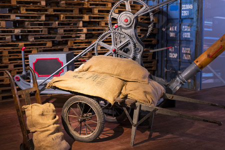 BARCELONA, SPAIN - 11 JANUARY 2018: Expositions in the naval museum located in the city of Port Vell area of ??Barcelona.のeditorial素材