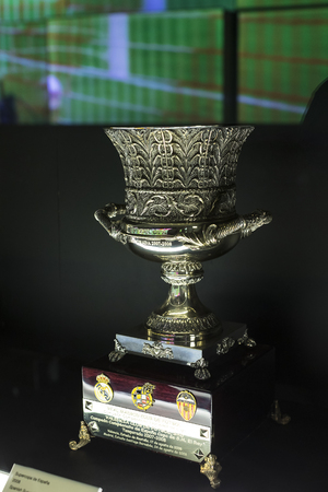 MADRID, SPAIN - 25 MARCH, 2018: The Museum of the Real Madrid Football Club cups and awards the club.のeditorial素材