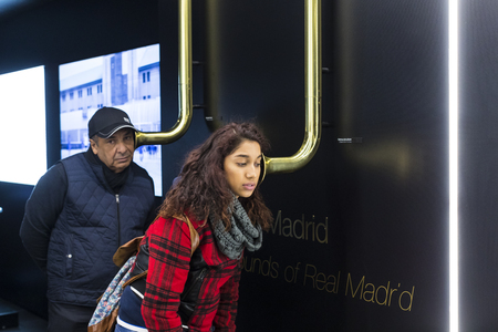 MADRID, SPAIN - 25 MARCH, 2018: The Museum of the Real Madrid Football Club cups and awards the club.のeditorial素材