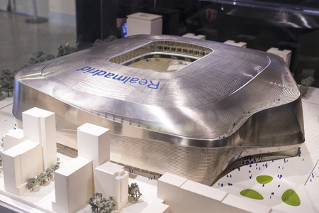 MADRID, SPAIN - 25 MARCH, 2018: The Museum of the Real Madrid Football Club cups and awards the club.のeditorial素材