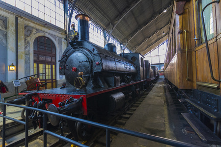 MADRID, SPAIN - 27 MARCH, 2018: Museum of trains Madrid exposition of railway equipment service...