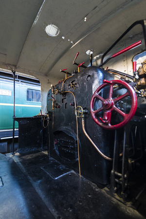 MADRID, SPAIN - 27 MARCH, 2018: Museum of trains Madrid exposition of railway equipment service...