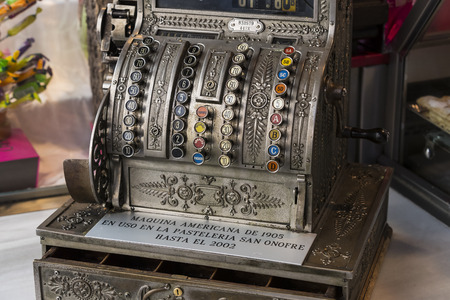 MADRID, SPAIN - 26 MARCH, 2018: The tourist attraction of the city is San Miguel counters with popular Spanish food.のeditorial素材