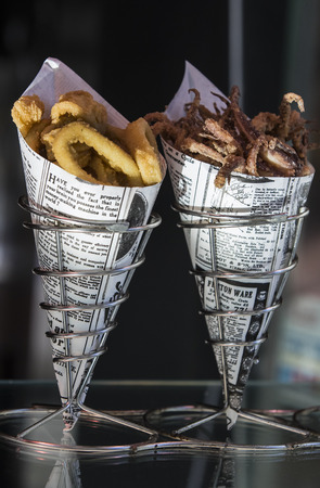 MADRID, SPAIN - 26 MARCH, 2018: The tourist attraction of the city is San Miguel counters with popular Spanish food.のeditorial素材