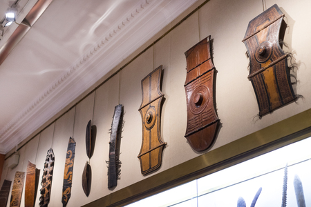 MADRID, SPAIN - 28 MARCH, 2018: The Maritime Museum in Madrid History of the Spanish Navy ship models historical artifactsのeditorial素材