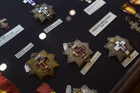 MADRID, SPAIN - 28 MARCH, 2018: The Maritime Museum in Madrid History of the Spanish Navy ship models historical artifactsのeditorial素材