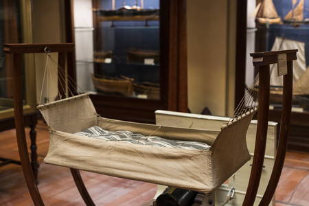 MADRID, SPAIN - 28 MARCH, 2018: The Maritime Museum in Madrid History of the Spanish Navy ship models historical artifacts