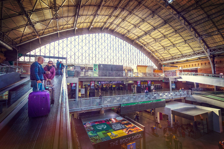 MADRID, SPAIN - 27 MARCH, 2018: The interior of the passenger station Atocha in Madrid.のeditorial素材