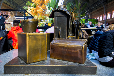 MADRID, SPAIN - 27 MARCH, 2018: The interior of the passenger station Atocha in Madrid.のeditorial素材