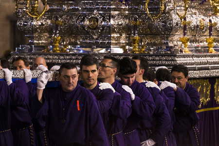 MADRID, SPAIN - 30 MARCH, 2018: The traditional profession of religious orders during the Holy Week.