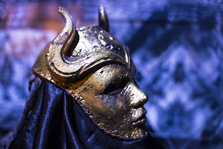 BARCELONA, SPAIN - 11 JANUARY 2018: Exhibition of costumes and props from the movie "The Game of Thrones" in the premises of the Maritime Museum of Barcelona.のeditorial素材