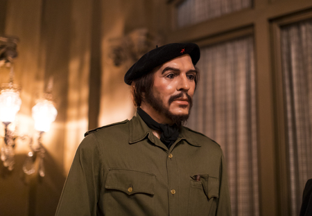 BARCELONA, SPAIN - 11 JANUARY 2018: Museum of wax figures in Barcelona on the street Las Ramblas.のeditorial素材