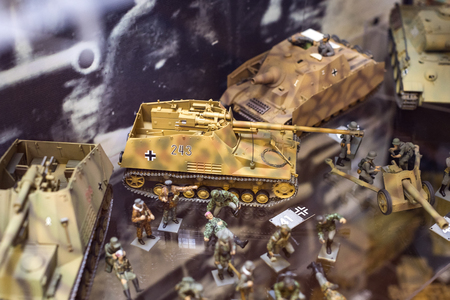 BUDAPEST, HUNGARY - 22 AUGUST 2017: Museum of the history of the military of the Hungarian army with historical exhibits and compositions on the theme of war.のeditorial素材