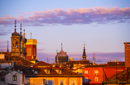 Elements of the architecture of Spain's capital city of Madrid.のeditorial素材