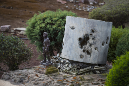 LATRUN, ISRAEL - 23 NOVEMBER 2017: Museum of miniature architectural landmarks of Israel in the open air.のeditorial素材